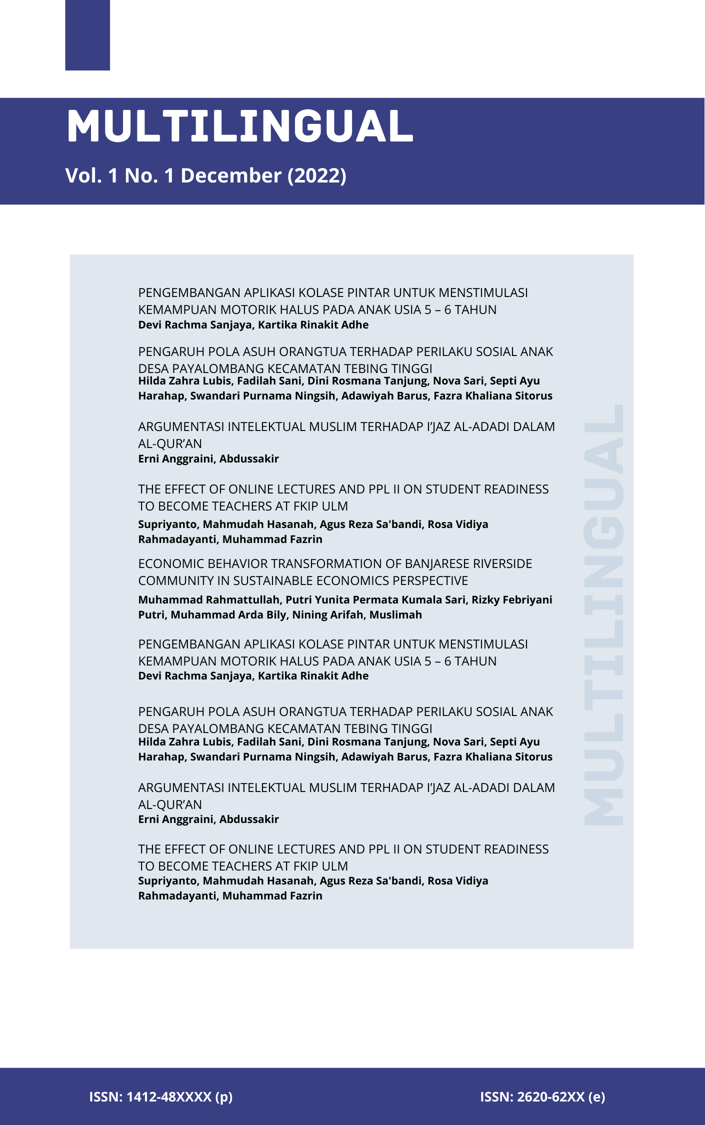 					View Vol. 5 No. 3 (2026): Jurnal Multilingual: INPRESS
				