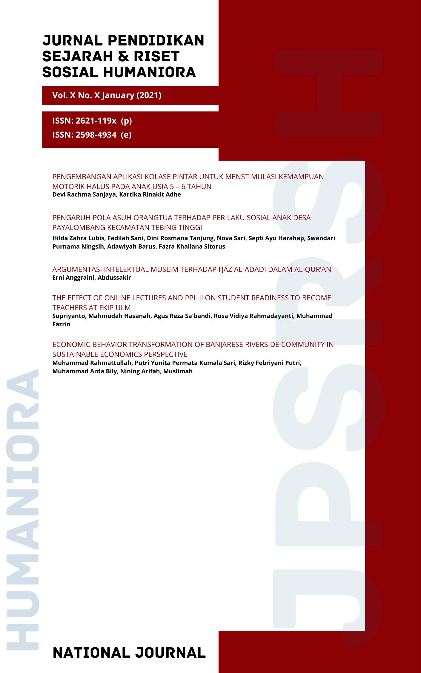 					View Vol. 6 No. 1 (2026): Jurnal Pendidikan Sejarah dan Riset Sosial Humaniora: INPRESS
				